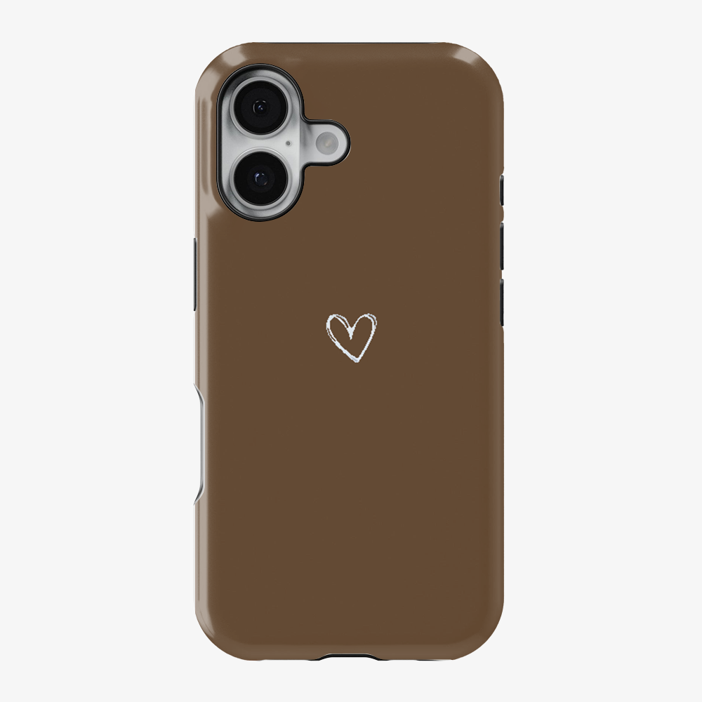 Brown Heart Phone Case