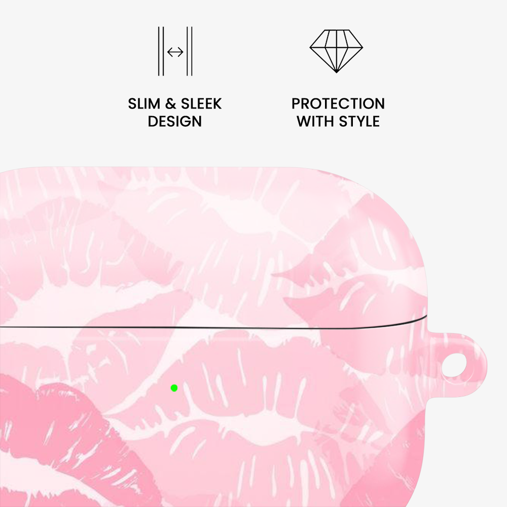 Pink Lips Pattern Airpods Case | Two
