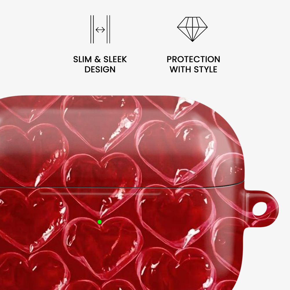 Pop Red Heart Airpods Case