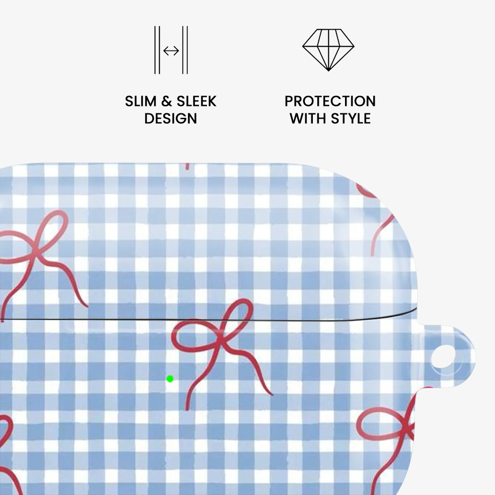 Checkered Bow Airpods Case