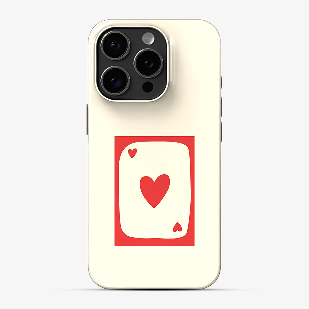 Beige Heart Card Phone Case