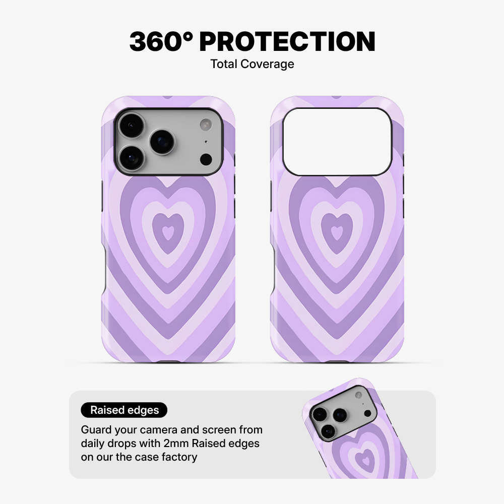 Y2K Purple Hearts Phone Case
