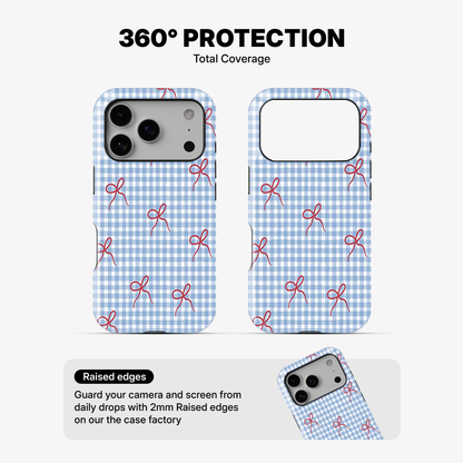 Checkered Bow Phone Case