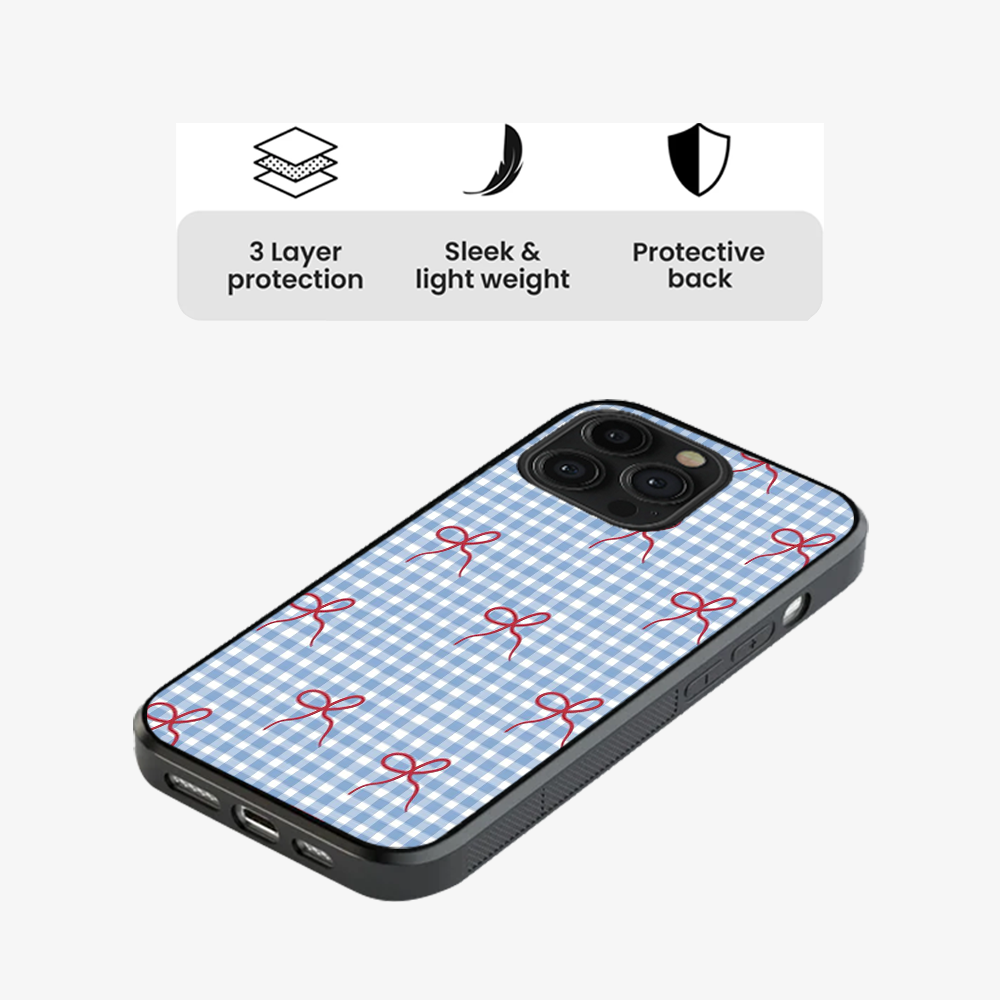 Checkered Bow Phone Case