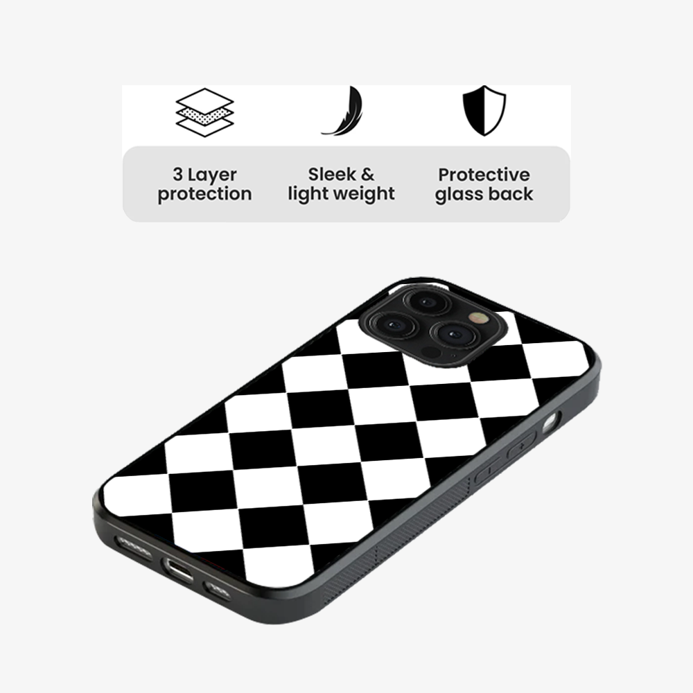 Black Checkered Phone Case