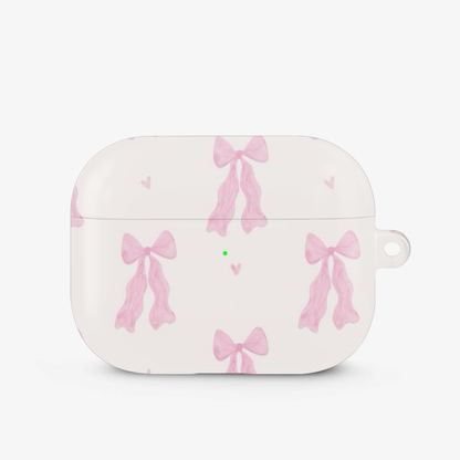 Coquette Pink Bow Airpods Case