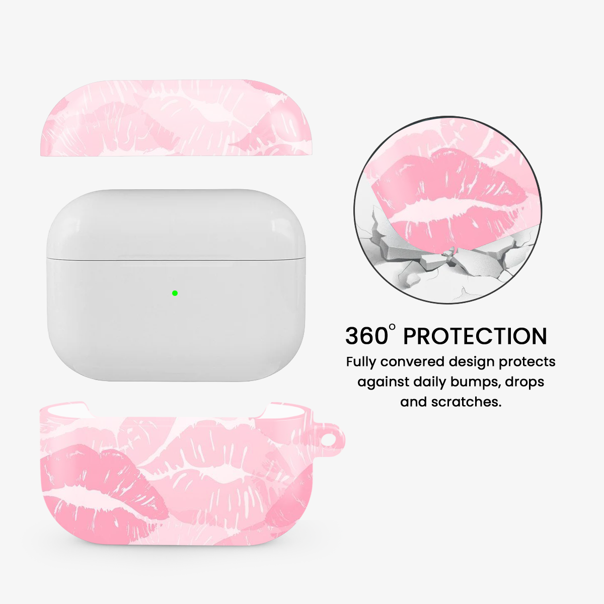 Pink Lips Pattern Airpods Case | Two