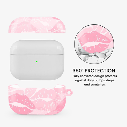 Pink Lips Pattern Airpods Case | Two