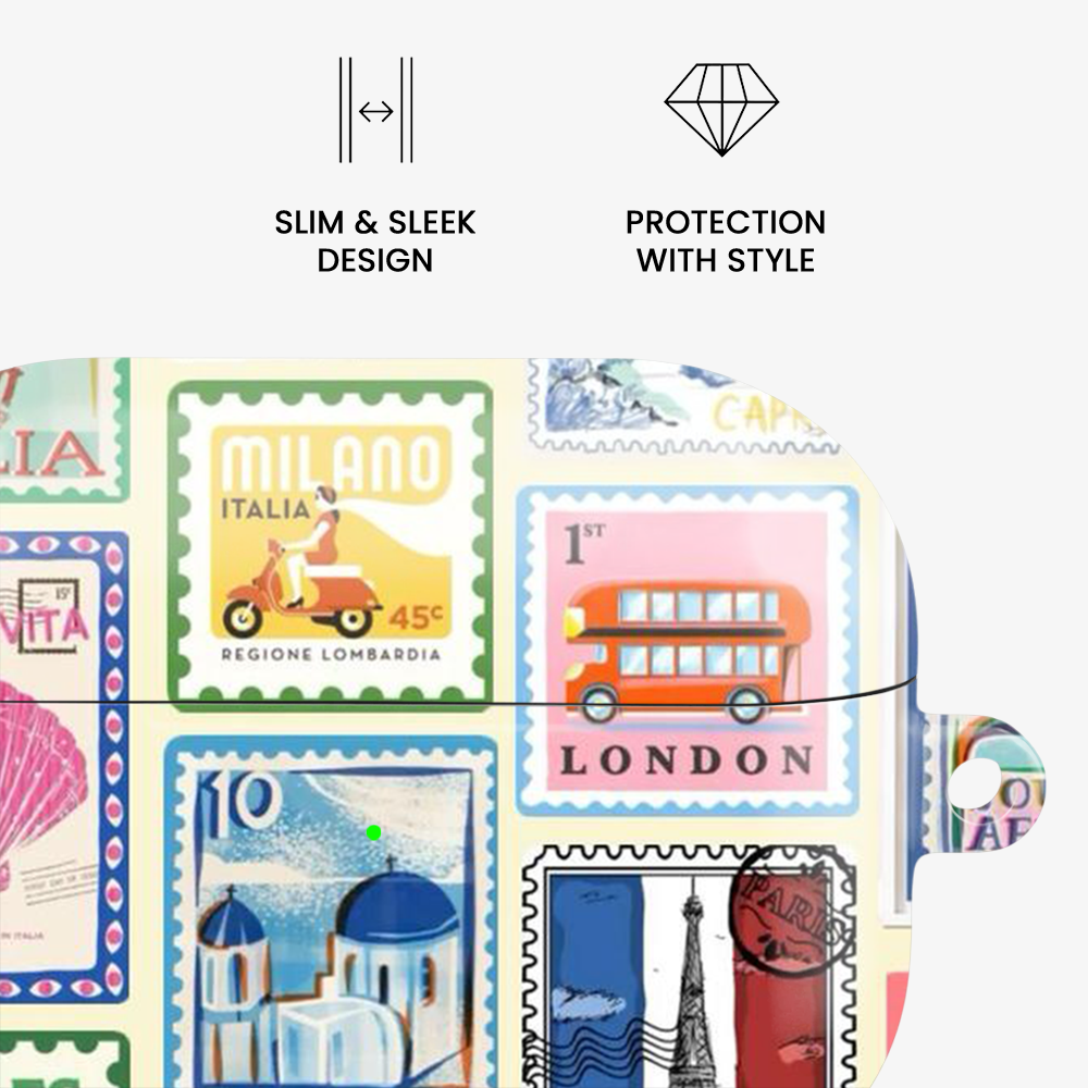 Multiple Stamps Airpods Case
