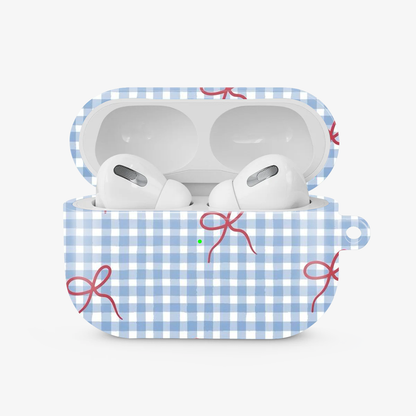 Checkered Bow Airpods Case