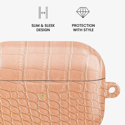 Pink Croco Airpods Case