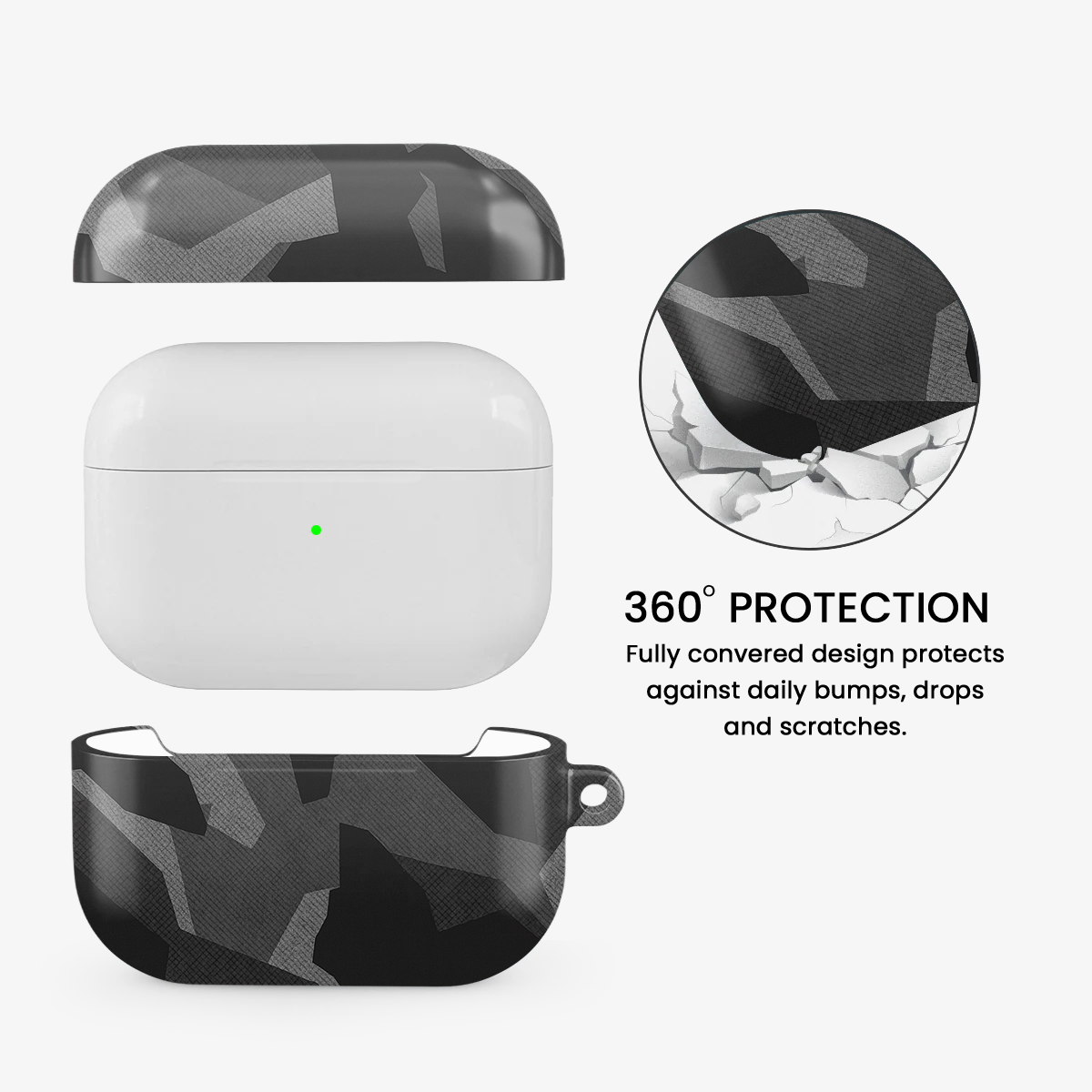 Night Black Camouflage Airpods Case