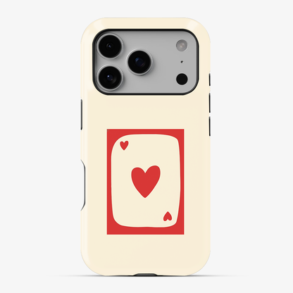 Beige Heart Card Phone Case