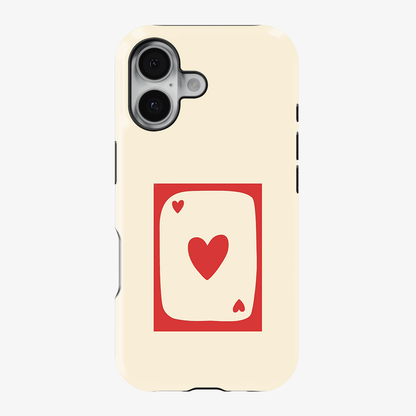 Beige Heart Card Phone Case