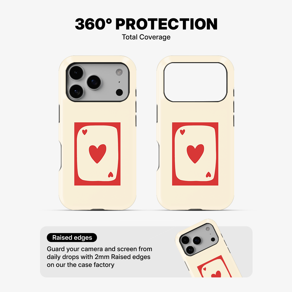 Beige Heart Card Phone Case