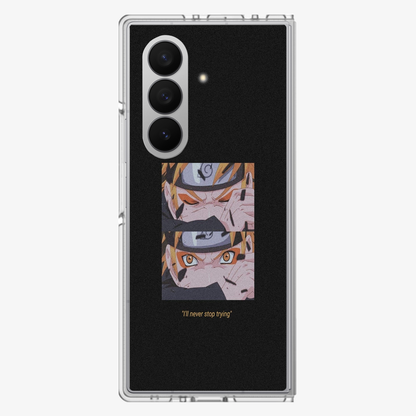 Anime Naruto Never Stop Trying Samsung Z Fold Phone Case