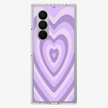 Y2K Purple Hearts Samsung Z Fold Phone Case