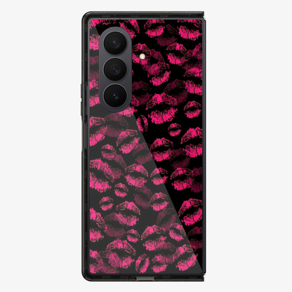 Pink Lips Pattern Samsung Z Fold Phone Case